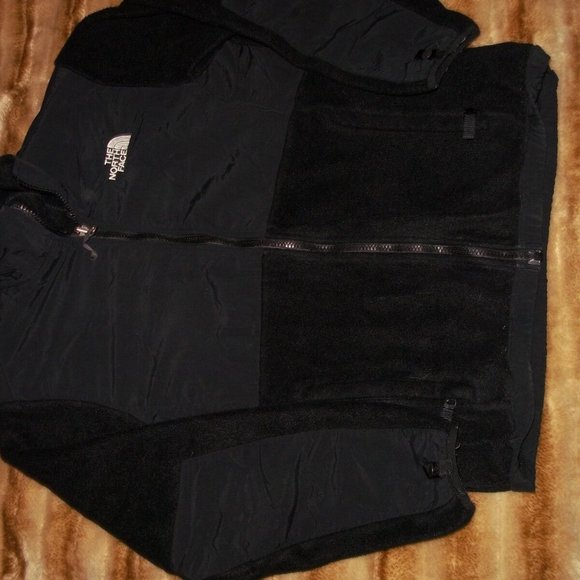 North Face Girls Fleece Hoodie Black Fleece Jacket sz L/G - Picture 3 of 4